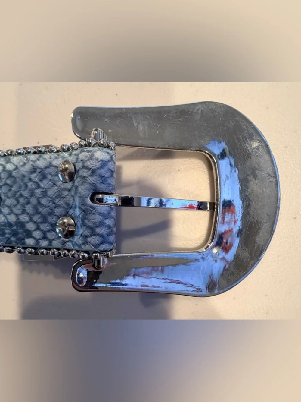 ZHCWT | women’s Red & Blue rhinestone western belt.